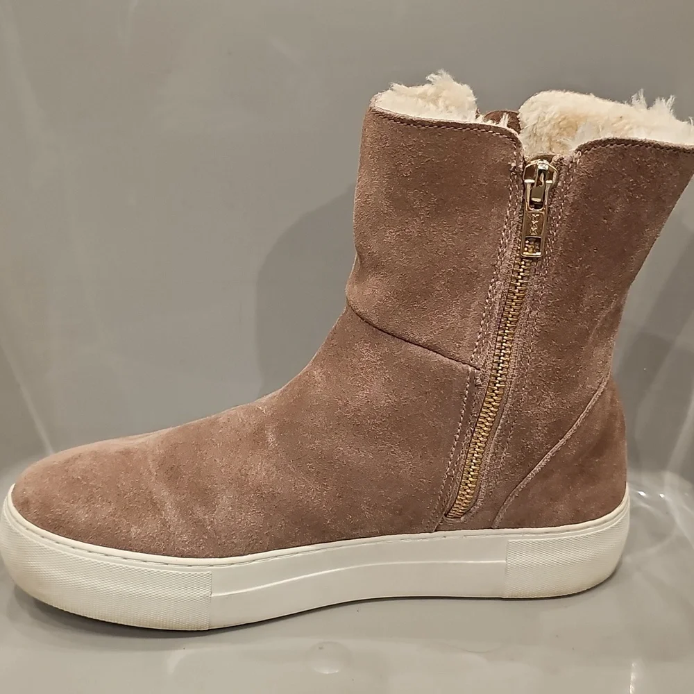 J/SLIDES Waterproof 2-Way Suede w/ Faux Fur Booties